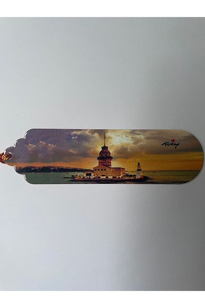 NiceandBonita Σελιδοδείκτης με φούντες με θέμα το Maiden's Tower και το Sunset