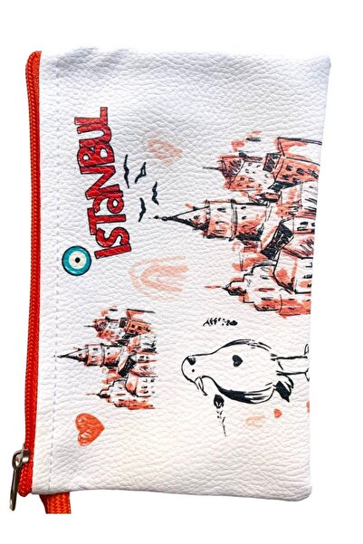 GALATA GIFT Κομψό γυναικείο πορτοφόλι με μεσαίο φερμουάρ - Μονόφθαλμο, Συμπαγές, Με Χάντρες Εξωτερικού Κακού Ματιού, Κωνσταντινούπολη 18*12cm