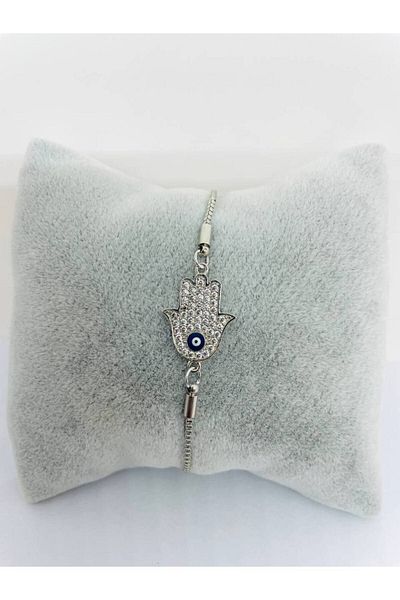 GALATA GIFT Fatimans Hand Series - Elevator Rhinestone Steel Bracelet