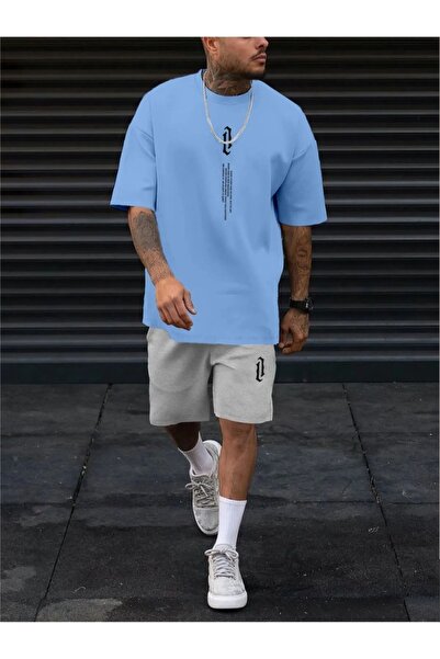 Altamira Baby Boy Blue Vertical Printed Oversize T-shirt