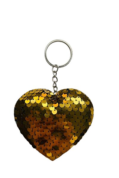 GALATA GIFT Αξεσουάρ μάλλινη τσάντα με παγιέτες καρδιά 13 εκ. και μπρελόκ