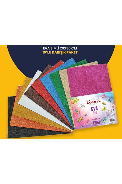 Ticon TİCON EVA NON-ADHESIVE SILVERY 20X30 CM 10-PACK MIXED
