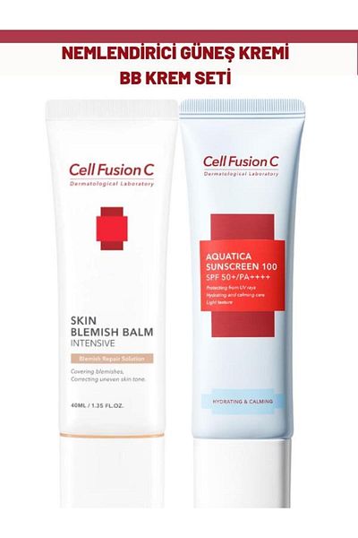 Cell Fusion C مجموعة كريم ترطيب عالي الحماية من الشمس وكريم بي بي - لجميع أنواع البشرة