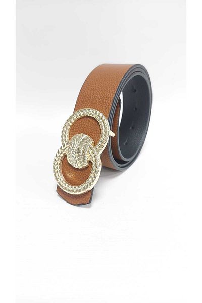 Kemerix Double-Way Women's Belt with Gold Buckle
