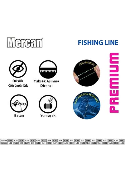 MERCAN MİSİNA Mercan Premium Açık Yeşil Bobin Makara Misina