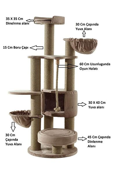 Pet Dreams Paris Luxury Cat Tree - Scratching and Resting Features