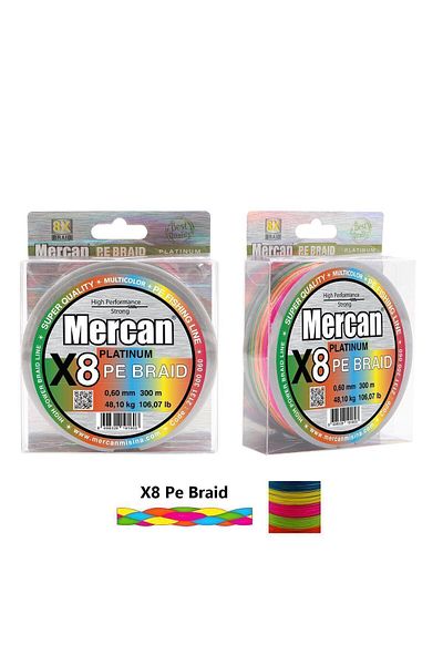 Mercan Platinum X8 Multicolor 300m Rope Pe Knitting - Fish Tape
