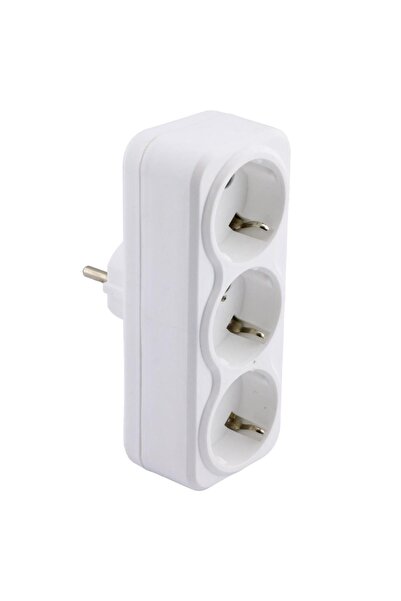 Badem10 3'lü Fiş Priz Kablosuz Topraklı Çoklu Grup Priz Çoğaltıcı Üçlü Golyat Elektrik Pirizi