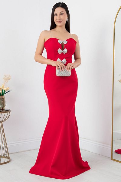 PULLIMM Rochie de seara fara bretele cu strasuri fluture - ECR5372