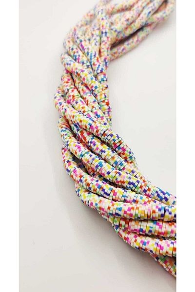 yiğit aksesuar 6 mm Fimo Beads - 5 Strings Pink Mixed Color