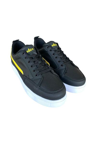 Liger Ανδρικά Casual Sports Sneaker Παπούτσια ΜΑΥΡΟ - ΚΙΤΡΙΝΟ