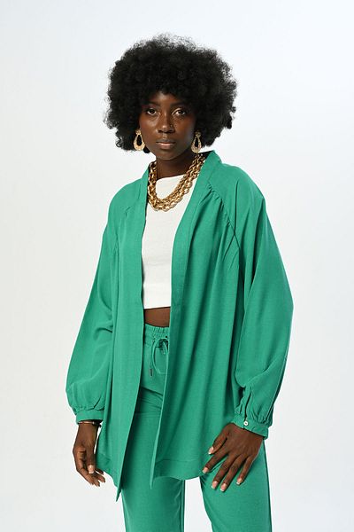 Orfeo Negro Oversize Cut SoliD Color Kimono