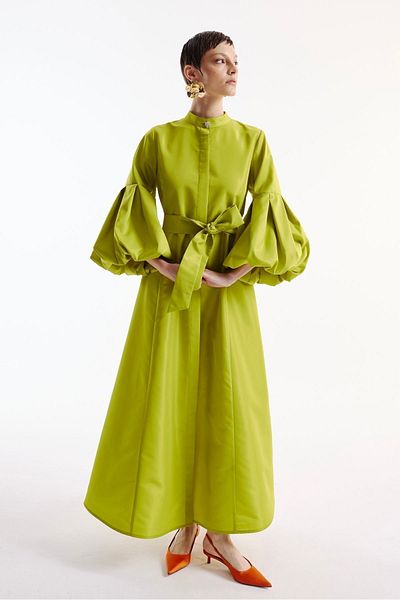 Nuum Design Pleat Sleeve Detailed Taffeta Dress
