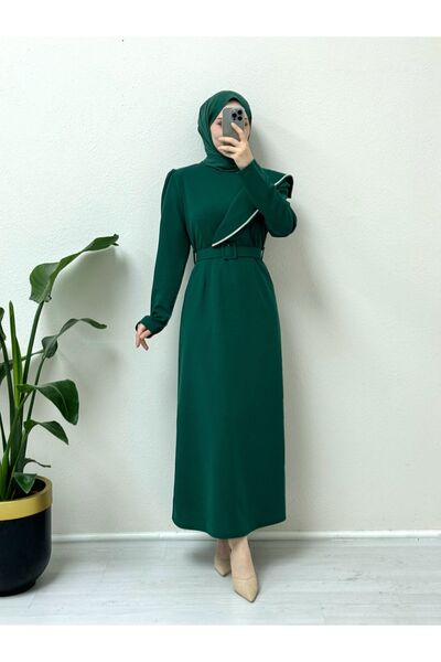 HİJABAYA Φόρεμα Crepe - Κεντημένο με πέτρα και ζώνη
