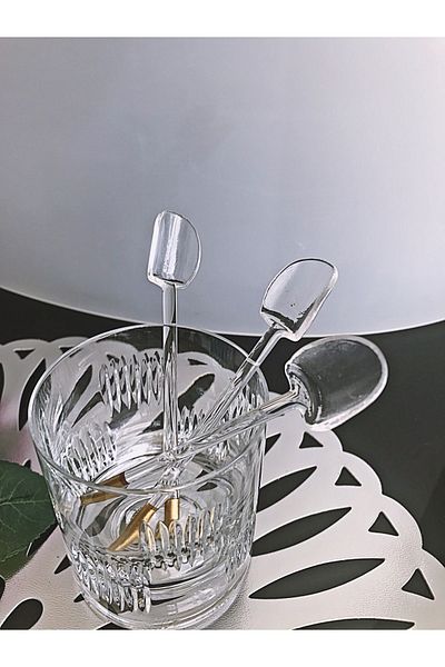 DECOSTYLE 13 cm 6-Piece Glass Spoon - Tea Coffee Mixing Set