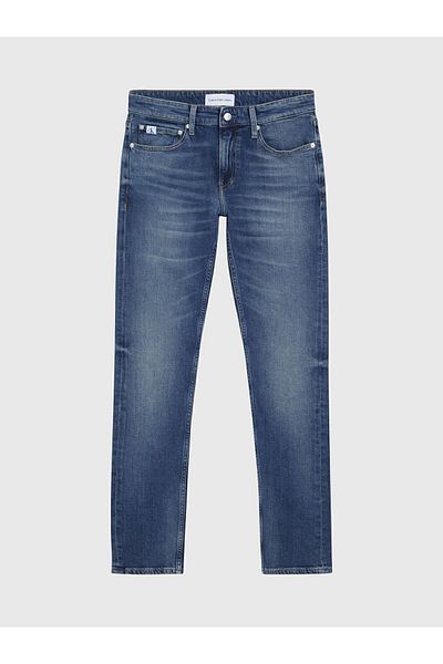 Calvin Klein Erkek Marka Logolu Slim Fit Şık Görünüşlü Klasik 5 Cepli  Günlük Kullanıma Uygun Mavi Kot Jeans J30J