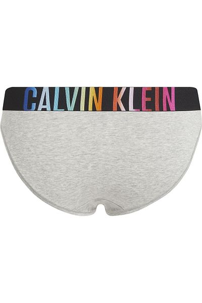 Calvin Klein سراويل داخلية نسائية بشعار العلامة التجارية - قابلة للتنفس، شريط مطاطي، مريحة للاستخدام اليومي - رمادي