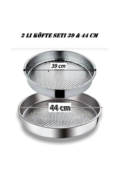 Yıldız çelik 2'li Çiğ Köfte Leğeni & Tepsisi 39-44 cm