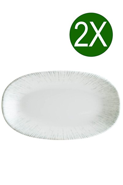 Bonna Porselen Iris Gourmet Oval Kayık Tabak 24*14 cm iris IRSGRM24OKY 2'li T...