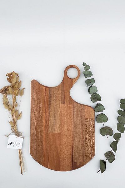 Raven for Home Natural Wood Cutting and Serving Board, Beech Wood