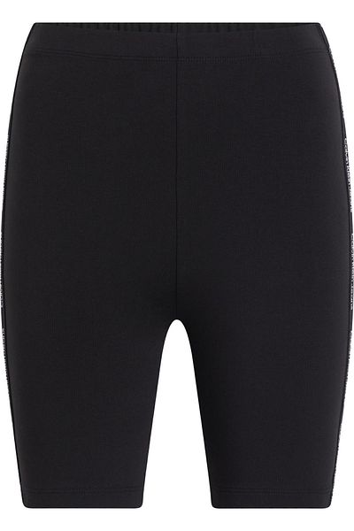 Calvin Klein Women's Brand Logo Elastic Band High Waisted Breathable Fabric Sporty Look Black Shorts J