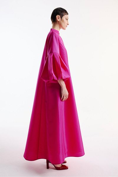 Nuum Design Taffeta Pleat Sleeve Dress