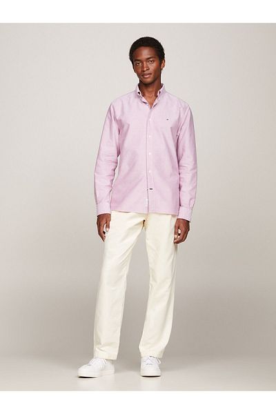 Tommy Hilfiger Men's Shirt - Daily Use, Brand Logo, Stylish and Comfortable Design, Red