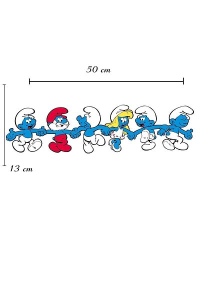 Sepet Yıldızı Autocolant de perete pentru camera copiilor Smurfs 50x15 cm
