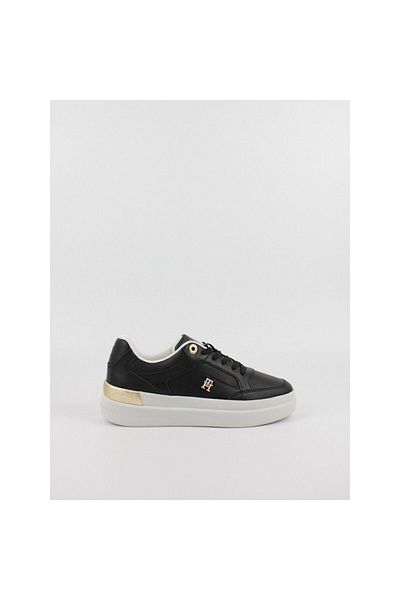 Tommy Hilfiger Black Women's Sneaker - Lace-up, Non-Slip Sole, Brand Logo, Casual FW0FW07997-BDS