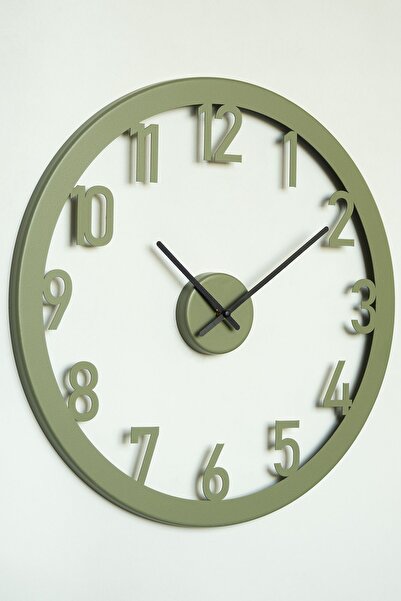 Artepera Stroke Metal Sessiz Duvar Saati - 48x48cm - Yeşil Renk - Modern Ev Ofis Dekorasyonları - Aps115