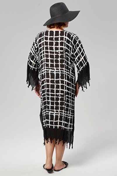 Seamoda Plus Size Pareo Beach Tunic with Tassels and Slits