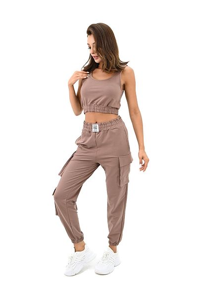 Koza Butik Σετ Crop Μπλούζα και Φούτερ με λουράκι - Λεπτομερές 3715-23