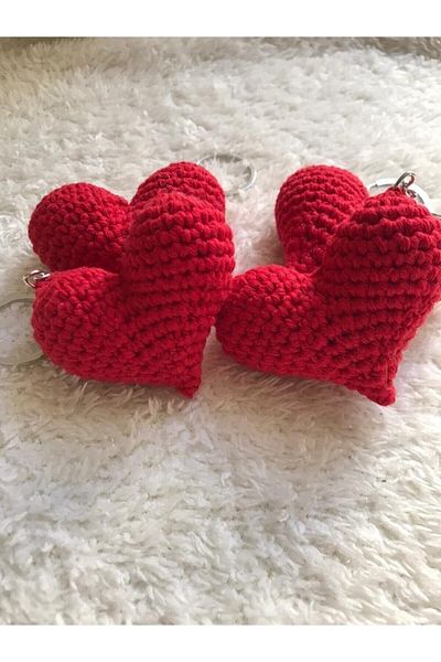 SHM Red 1 Piece - Knitted Heart Hand Knitted