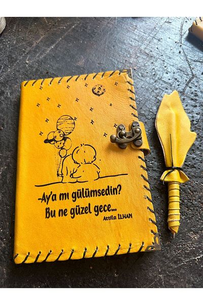 zarif atölye Atilla Ilhan Poetry Themed Leather Notebook