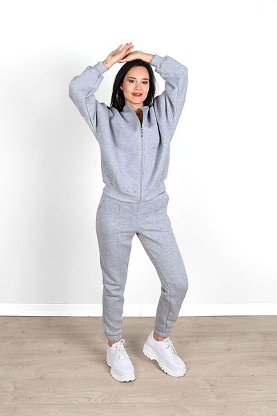 Koza Butik Γυναικείο Σετ φόρμας γυναικείας στάμπας με μισό φερμουάρ 3942-24