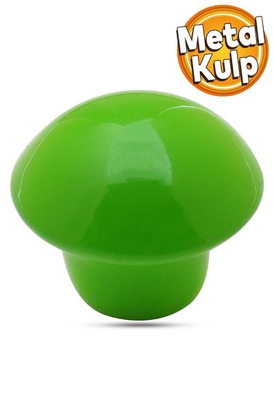 Badem10 Buton ciupercă Metal (VERDE) Mobilier rotund pentru cameră pentru copii Mâner dulap sertar de bucătărie Mâner