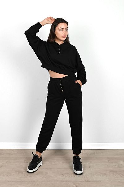 Koza Butik Γυναικείο Σετ Φόρμας με Λεπτομέρεια Crop 3912-24
