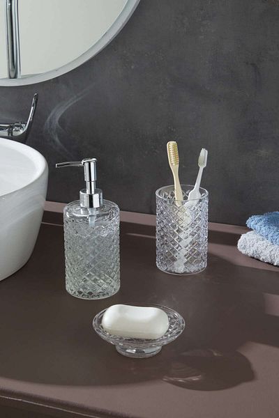Glamis Selen Concept Cage Model Handmade Glass Bathroom Set Set of 3