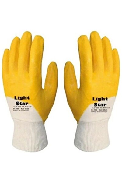 LIGHTSTAR Sarı Latex Iş Eldiveni Light Star 10 ADET