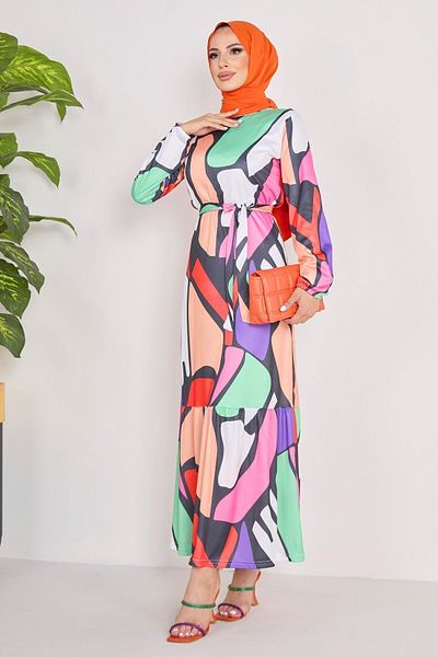 TOFİSA 11695-COLORFUL Dress