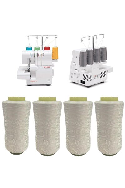 Simline Overlok İpliği Beyaz 4 Adet (Yüksek Kaliteli Ürün)