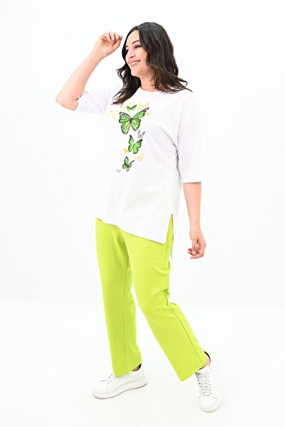 Koza Butik Σετ μπλουζάκι με σχέδιο πεταλούδας σε μεγάλο μέγεθος - 8114-25