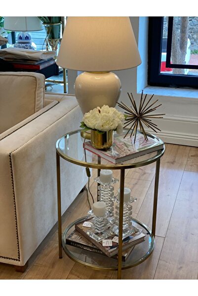 Dekordan House Eskitme Prinç Kaplama Yan Sehpa (60CM)