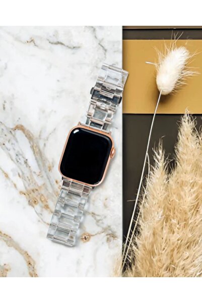 Bushco Store Apple Watch Uyumlu Şeffaf Kemik/reçine Kordon watch 10 46mm 44-4...
