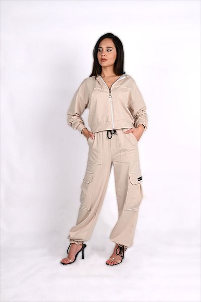 Koza Butik Γυναικεία αθλητική φόρμα Cargo Pocket Hooded Set 3916-24