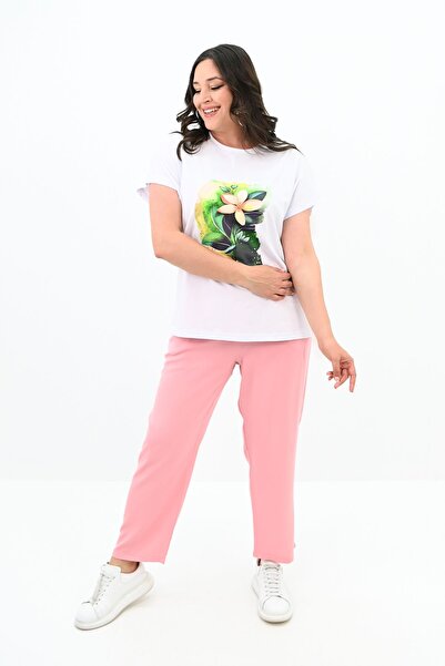 Koza Butik Σετ γυναικεία αθλητική φόρμα με στάμπα μεγάλου μεγέθους - 8119-25