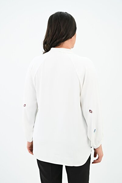 Koza Butik Γυναικεία Κέντημα Λεπτομερής Μακρυμάνικη Μπλούζα 1715-24