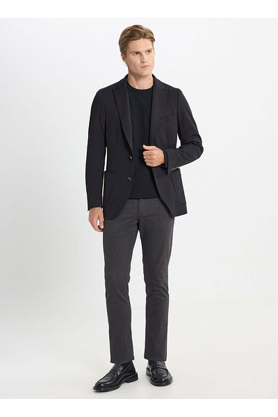 ALTINYILDIZ CLASSICS Jachetă pentru bărbați Sixstars Classics Slim Fit neagră ACE042510107_JACĂ TONI