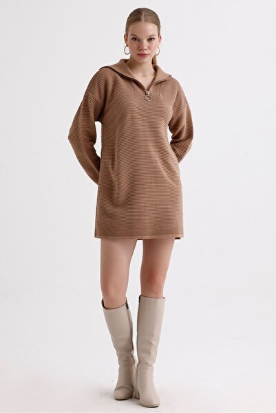 MD trend Γυναικείο τουνίκ φόρεμα με μοτίβο με φερμουάρ