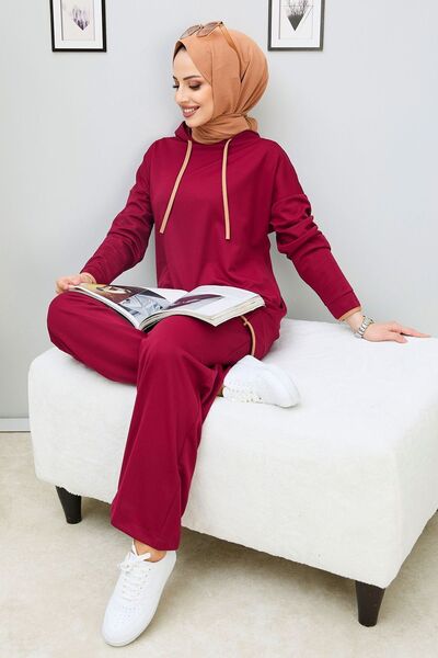 TOFİSA Tunik+Pantolon Bordo - 13027-BORDO